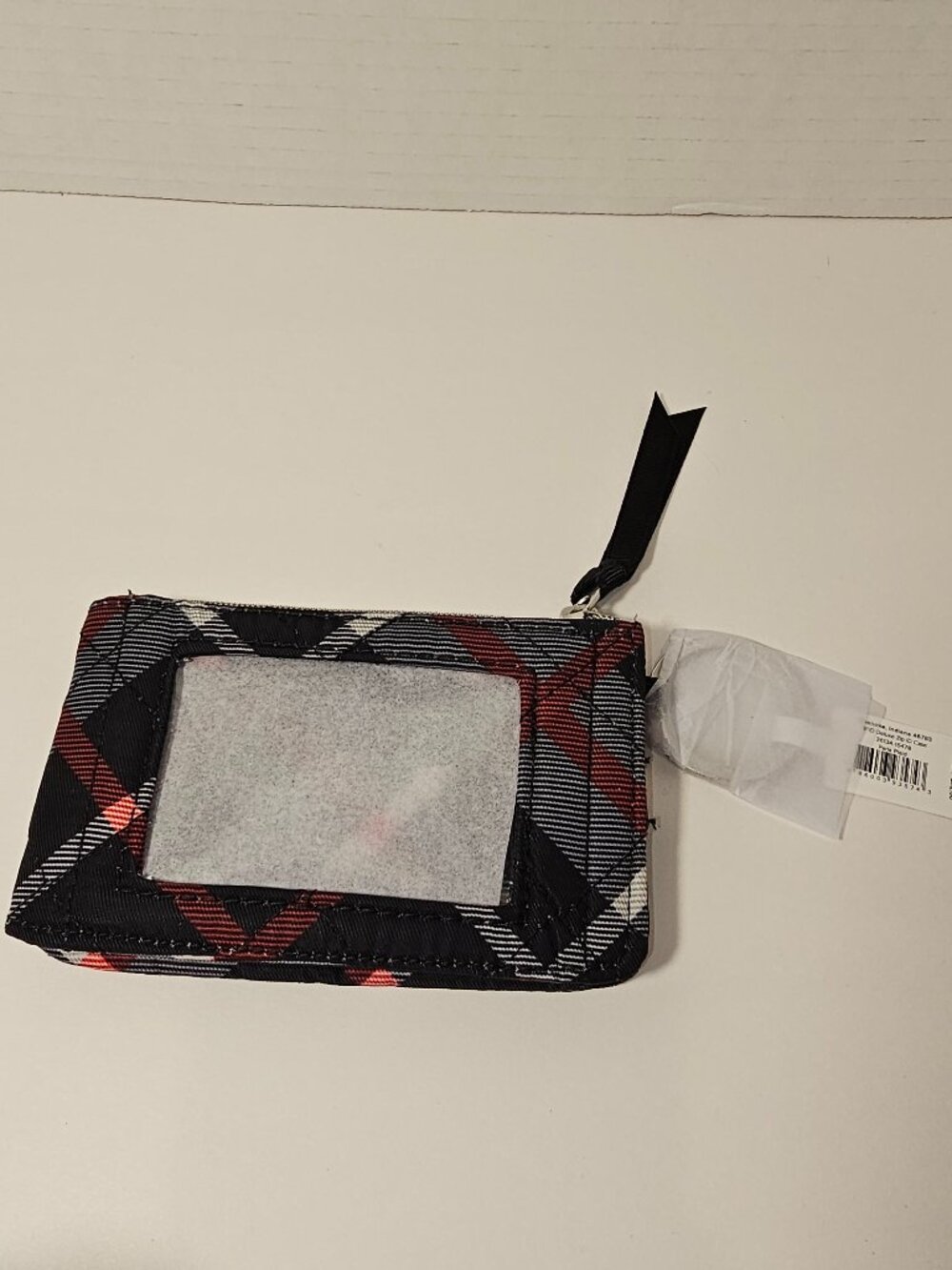 NWT Vera Bradley RFID Deluxe ZIP ID Case Paris Plaid Wallet Keychain Compact Bag